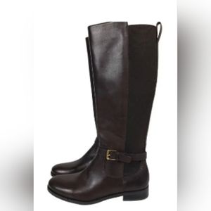 RALPH LAUREN black  Mariah mixed leather tall riding boots 7.5